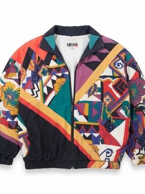 HEAD Multicolor Vintage-Inspired Windbreaker with Graphic Panels